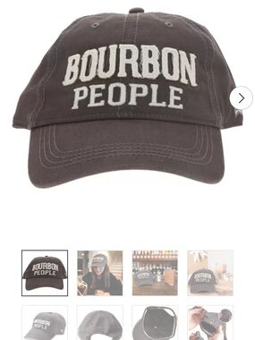 Bourbon People Embroidered Baseball Cap - Charcoal